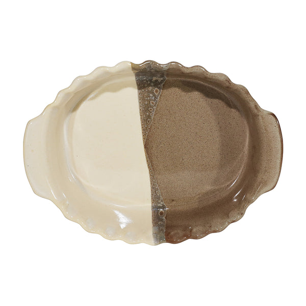 Small Oval Shaped Handmade Ceramic Baker - clayinmotion