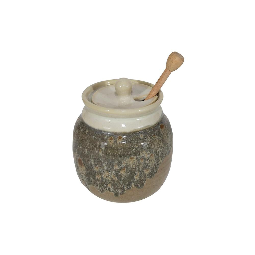Handmade Ceramic Honey Pot With Stick/Dipper (Pot Dipper)