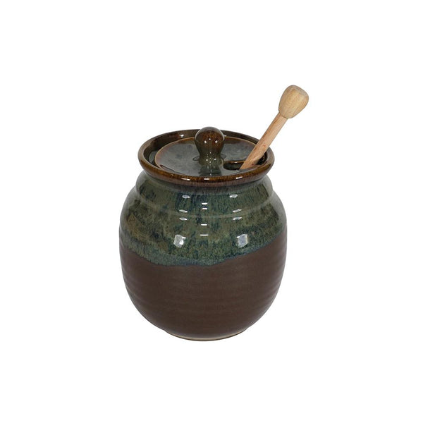 Handmade Ceramic Honey Pot With Stick/Dipper (Pot Dipper) - clayinmotion