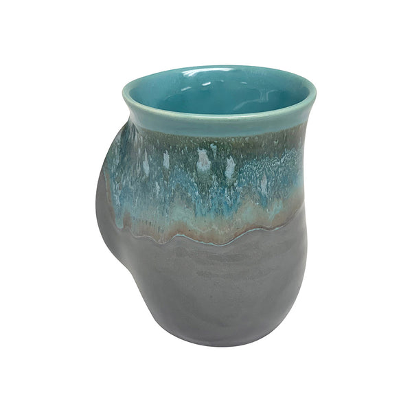 Tea/Coffee Handwarmer Ceramic Mug - Right Hand - clayinmotion